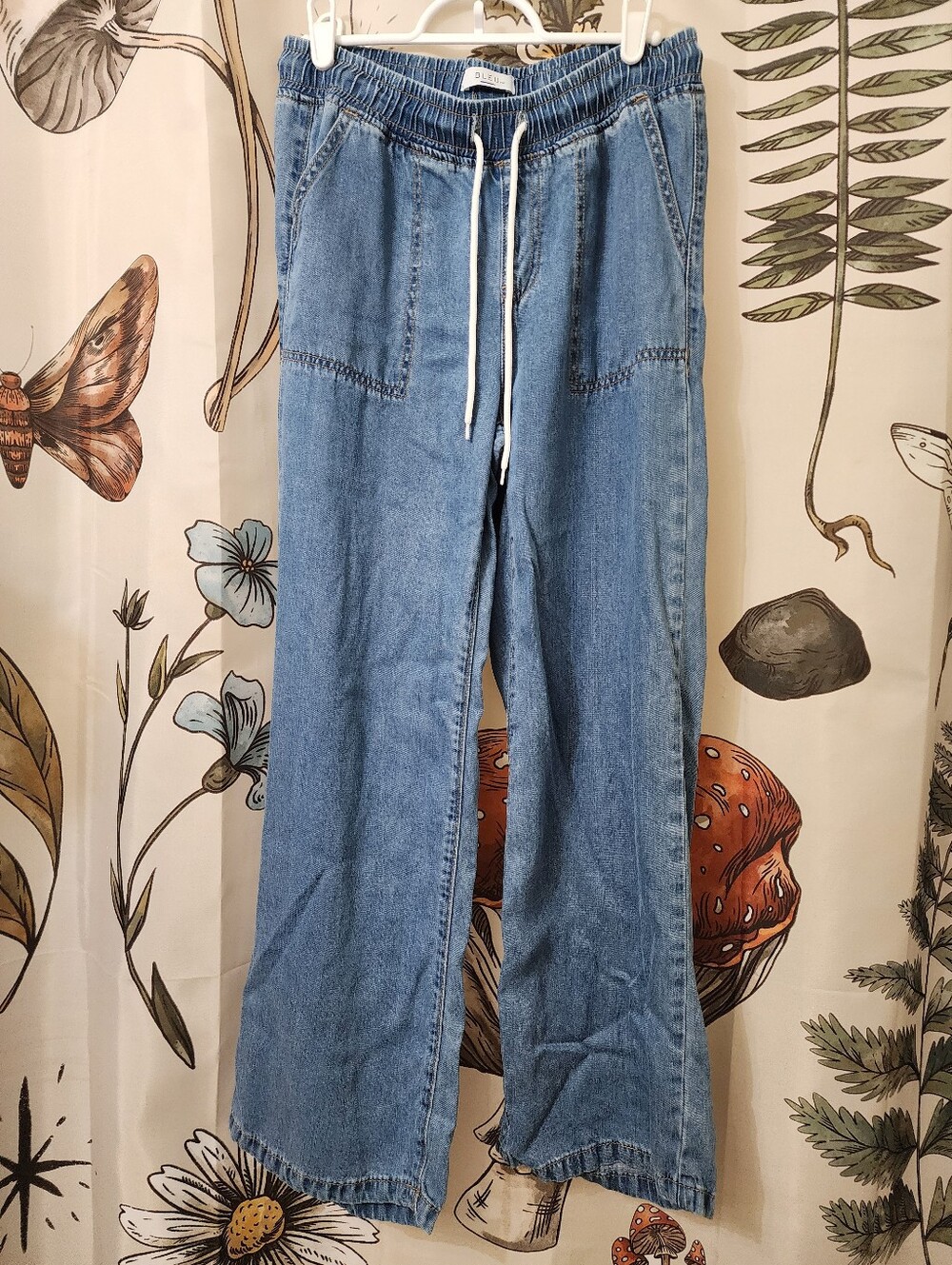 Bleu Light Blue Womens Elastic-Waist Denim Jeans